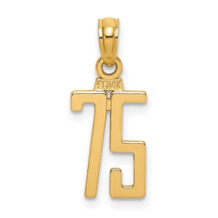 14k Polished Number 75 Pendant