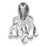 Sterling Silver Rhodium-Plated Polished and Brushed Octopus Pendant - Image 3