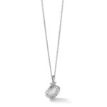 Sterling Silver Rhodium-plated Polished CZ Scallop Shell Pendant - Image 6