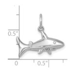 Sterling Silver Rhodium-Plated Polished Shark Pendant - Image 5