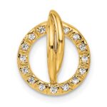 14K Polished 1/10 carat Diamond Open Circle Chain Slide