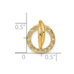 14K Polished 1/10 carat Diamond Open Circle Chain Slide - Image 4