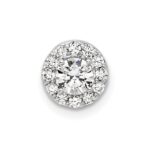 14k White Gold 1/2 carat Lab Grown Diamond VS/SI+ G+ Round Complete Halo Chain Slide Pendant