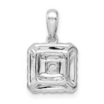14k White Gold 1/2 carat Lab Grown Diamond VS/SI+ G+ Complete Square Cluster Pendant - Image 3
