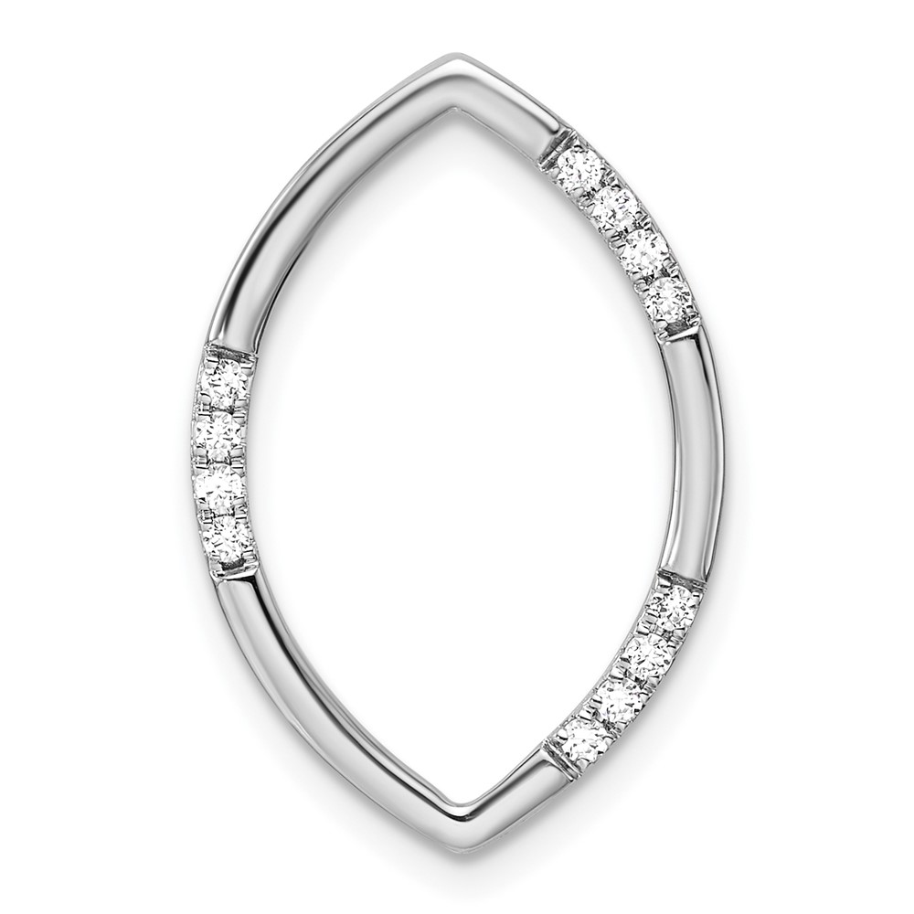 PM10237-012-WAA.jpg 14k White Gold 1/8 carat Lab Grown Diamond VS/SI+ G+ Complete Oval Chain Slide Pendant - Image 1