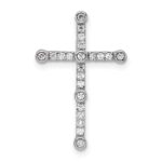 14k White Gold 1/5 carat Lab Grown Diamond VS/SI+ G+ Complete Cross Chain Slide Pendant