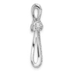 14k White Gold 1/3 carat Lab Grown Diamond VS/SI+ G+ Complete Cross Chain Slide Pendant - Image 2