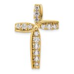 14k 1 carat Lab Grown Diamond VS/SI+ G+ Complete Cross Chain Slide Pendant