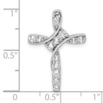 14k White Gold 1/2 carat Lab Grown Diamond VS/SI+ G+ Complete Cross Chain Slide Pendant - Image 4