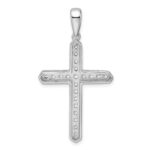 14k White Gold 3/4 carat Lab Grown Diamond VS/SI+ G+ Complete Cross Pendant - Image 3