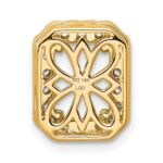 14k 1/2 carat Lab Grown Diamond VS/SI+ G+ Holds 2 carat Radiant Center Semi Mount Halo Chain Slide Pendant - Image 3