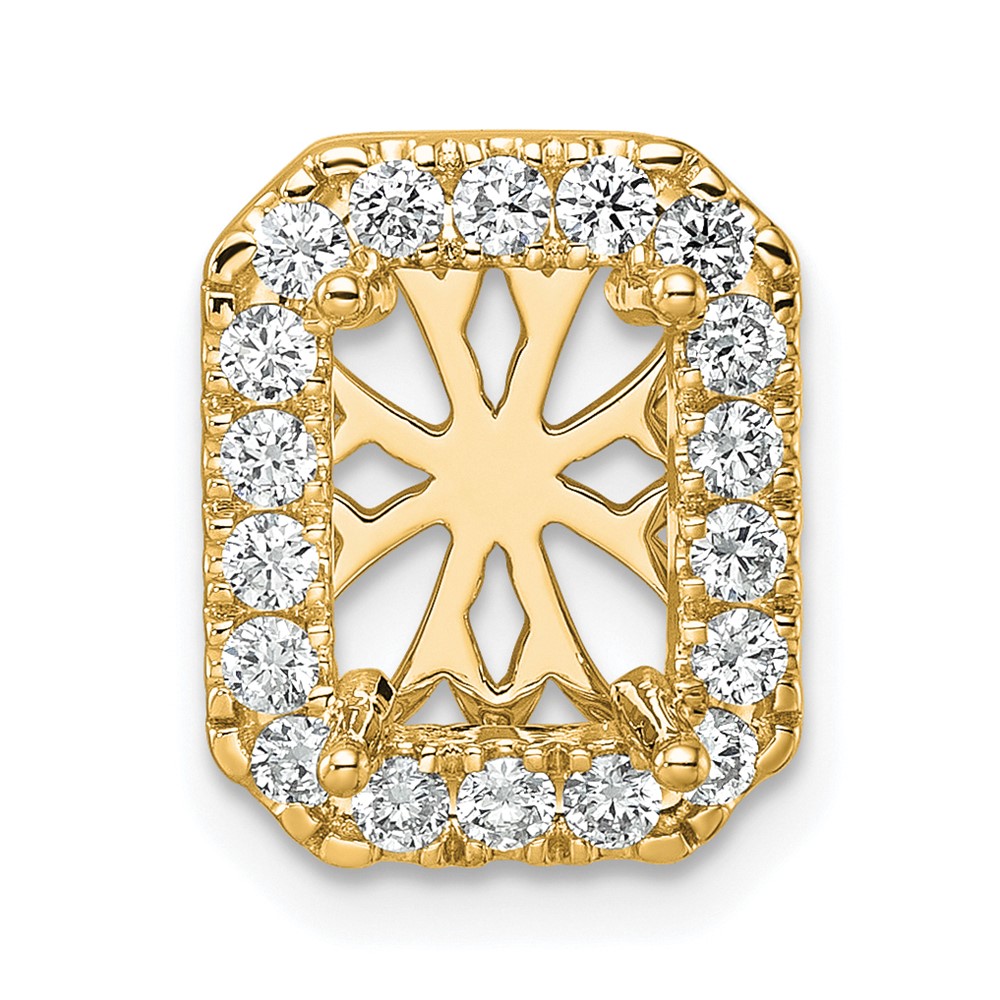 PM10288-200-YAA.jpg 14k 1/2 carat Lab Grown Diamond VS/SI+ G+ Holds 2 carat Radiant Center Semi Mount Halo Chain Slide Pendant - Image 1