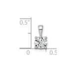 14k White Gold 3/4 carat Lab Grown Diamond VS+ F+ Round Complete Four Prong Pendant - Image 4