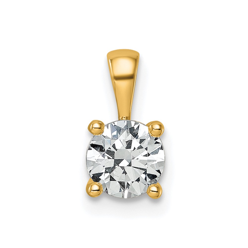 PM10290-075-YAA-4.jpg 14k 3/4 carat Lab Grown Diamond VS/SI+ G+ Round Complete Four Prong Pendant - Image 1