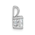 14k White Gold 1 carat Lab Grown Diamond VS+ F+ Round Complete Four Prong Pendant - Image 2