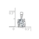 14k White Gold 1 carat Lab Grown Diamond VS+ F+ Round Complete Four Prong Pendant - Image 4