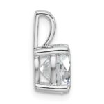 14k White Gold 2 carat Lab Grown Diamond VS+ F+ Round Complete Four Prong Pendant - Image 2