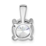 14k White Gold 2 carat Lab Grown Diamond VS/SI+ G+ Round Complete Four Prong Pendant - Image 3
