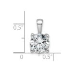 14k White Gold 2 carat Lab Grown Diamond VS/SI+ G+ Round Complete Four Prong Pendant - Image 4