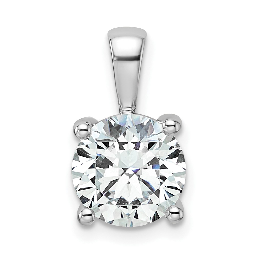 PM10290-250-WAA-4.jpg 14k White Gold 2 1/2 carat Lab Grown Diamond VS/SI+ G+ Round Complete Four Prong Pendant - Image 1