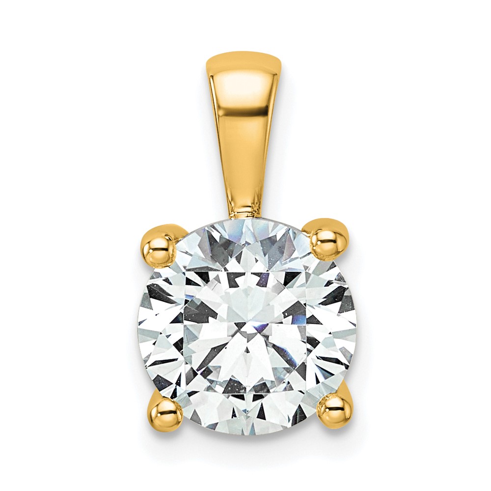 PM10290-250-YAA-1.jpg 14k 2 1/2 carat Lab Grown Diamond VS/SI+ G+ Round Complete Four Prong Pendant - Image 1