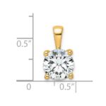 14k 2 1/2 carat Lab Grown Diamond VS/SI+ G+ Round Complete Four Prong Pendant - Image 4