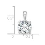 14k White Gold 3 carat Lab Grown Diamond VS+ F+ Round Complete Four Prong Pendant - Image 4