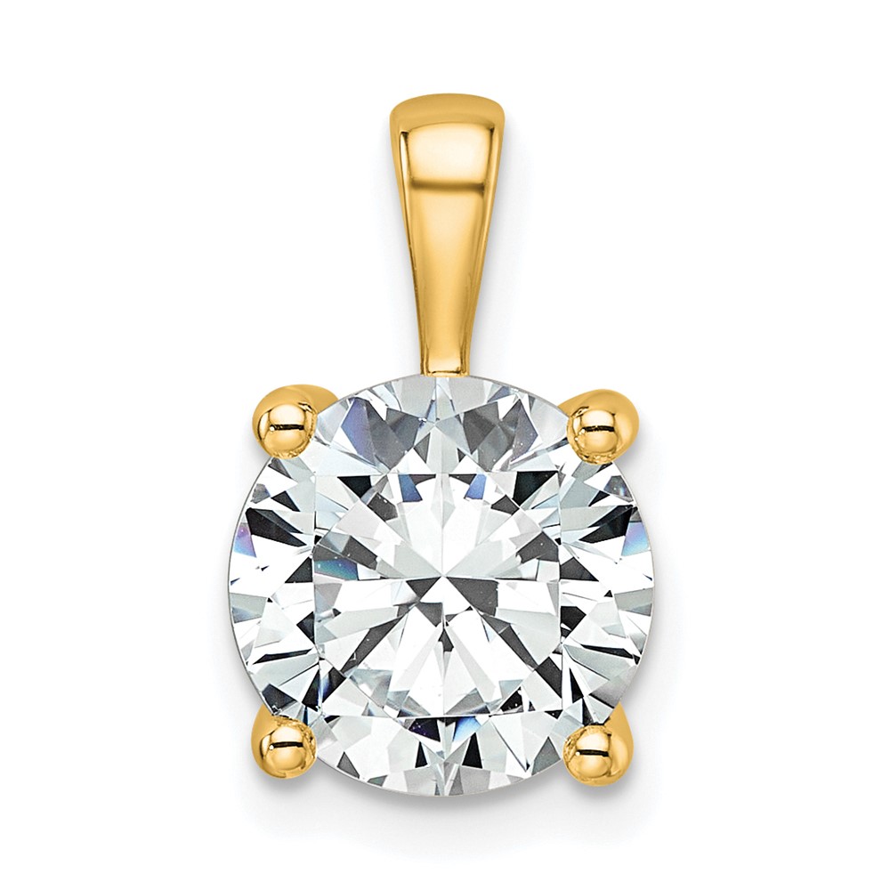 PM10290-300-YAA.jpg 14k 3 carat Lab Grown Diamond VS+ F+ Round Complete Four Prong Pendant - Image 1