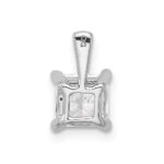 14k White Gold 1 carat Lab Grown Diamond VS/SI+ G+ Princess Complete Four Prong Pendant - Image 3