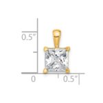 14k 2 1/2 carat Lab Grown Diamond VS+ F+ Princess Complete Four Prong Pendant - Image 5