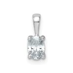 14k White Gold 1/2 carat Lab Grown Diamond VS/SI+ G+ Oval Complete Four Prong Pendant