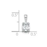 14k White Gold 3/4 carat Lab Grown Diamond VS/SI+ G+ Oval Complete Four Prong Pendant - Image 4