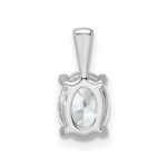 14k White Gold 1 carat Lab Grown Diamond VS+ F+ Oval Complete Four Prong Pendant - Image 3