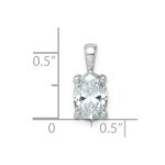 14k White Gold 2 carat Lab Grown Diamond VS+ F+ Oval Complete Four Prong Pendant - Image 4