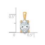 14k 2 carat Lab Grown Diamond VS+ F+ Oval Complete Four Prong Pendant - Image 4