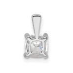 14k White Gold 3/4 carat Lab Grown Diamond VS/SI+ G+ Cushion Complete Four Prong Pendant - Image 3