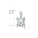 14k White Gold 1 carat Lab Grown Diamond VS+ F+ Cushion Complete Four Prong Pendant - Image 4