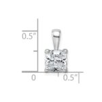 14k White Gold 1 1/2 carat Lab Grown Diamond VS+ F+ Cushion Complete Four Prong Pendant - Image 5
