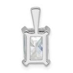 14k White Gold 2 1/2 carat Lab Grown Diamond VS/SI+ G+ Radiant Complete Four Prong Pendant - Image 3