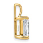 14k 2 1/2 carat Lab Grown Diamond VS+ F+ Emerald Complete Four Prong Pendant - Image 2