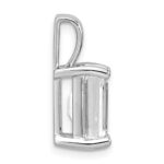 14k White Gold 3 carat Lab Grown Diamond VS/SI+ G+ Emerald Complete Four Prong Pendant - Image 2