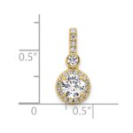 14k 1 carat Certified Lab Grown Diamond VS+ F+ Round Complete Halo Pendant - Image 5