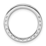 14k White Gold 1 carat Lab Grown Diamond VS+ F+ Complete Circle Chain Slide Pendant - Image 3