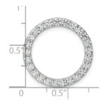 14k White Gold 1 1/2 carat Lab Grown Diamond VS+ F+ Complete Circle Chain Slide Pendant - Image 4