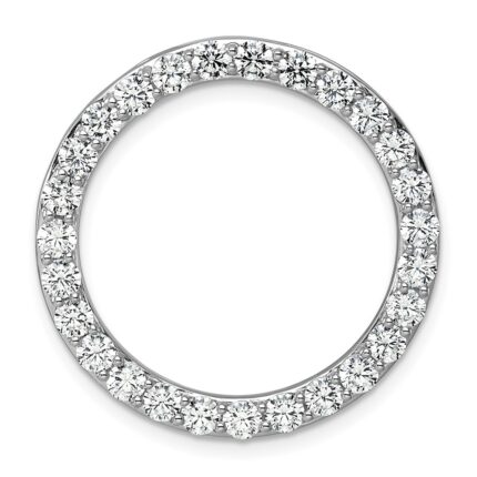 14k White Gold 3 carat Lab Grown Diamond VS/SI+ G+ Complete Circle Chain Slide Pendant