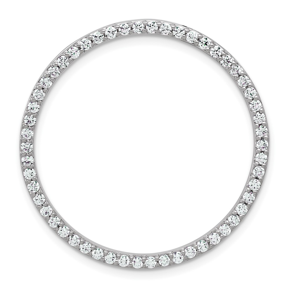 PM10303-100-WAA.jpg 14k White Gold 1 carat Lab Grown Diamond VS+ F+ Complete Circle Chain Slide Pendant - Image 1