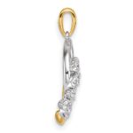 14K Two-tone Polished 1/5 carat Diamond Intertwined Circles Pendant - Image 2