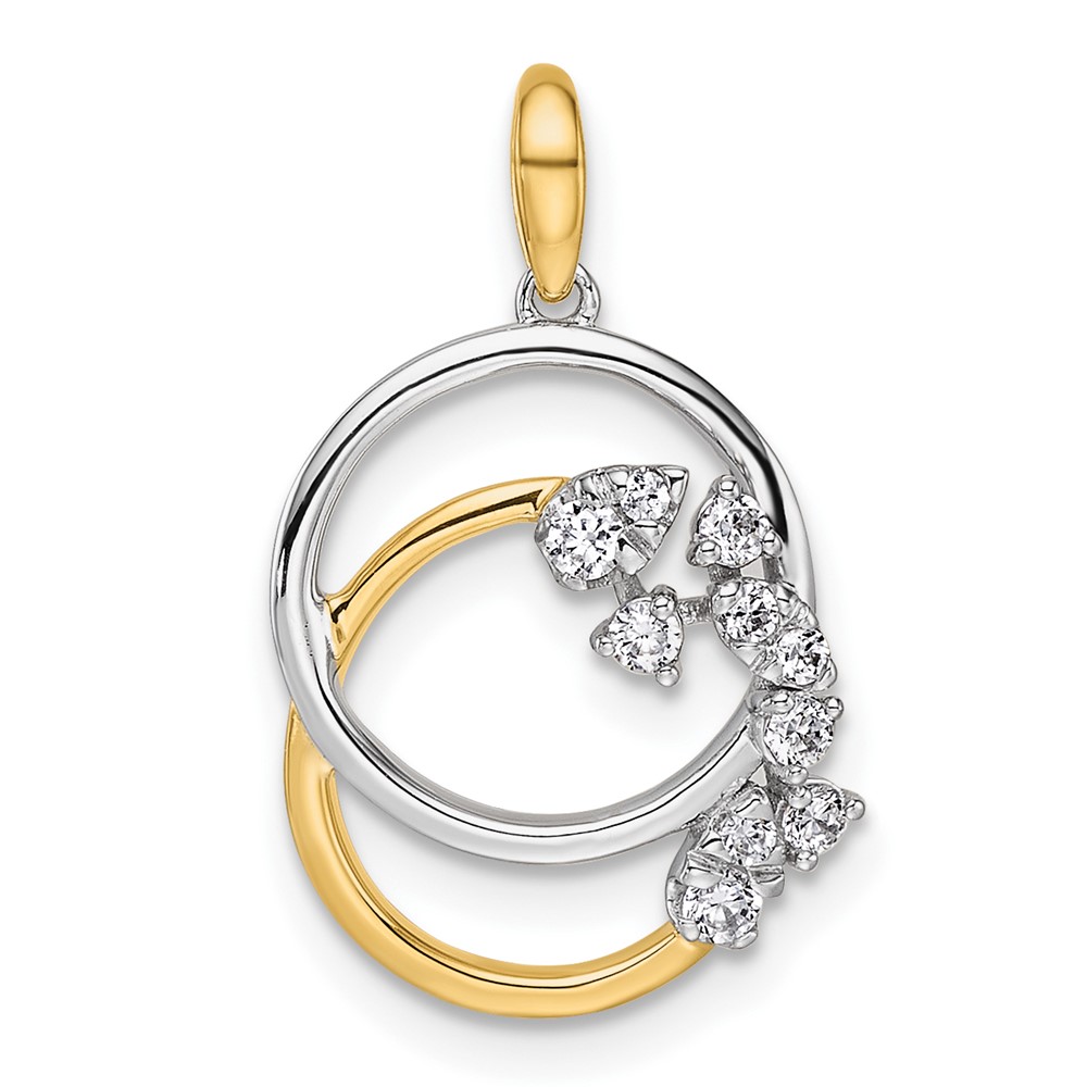 PM10361-020-WYAA.jpg 14K Two-tone Polished 1/5 carat Diamond Intertwined Circles Pendant - Image 1