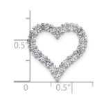 14k White Gold 1 carat Lab Grown Diamond VS/SI+ G+ Complete Heart Chain Slide Pendant - Image 4
