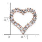 14k Rose Gold 1 1/2 carat Lab Grown Diamond VS/SI+ G+ Complete Heart Chain Slide Pendant - Image 4